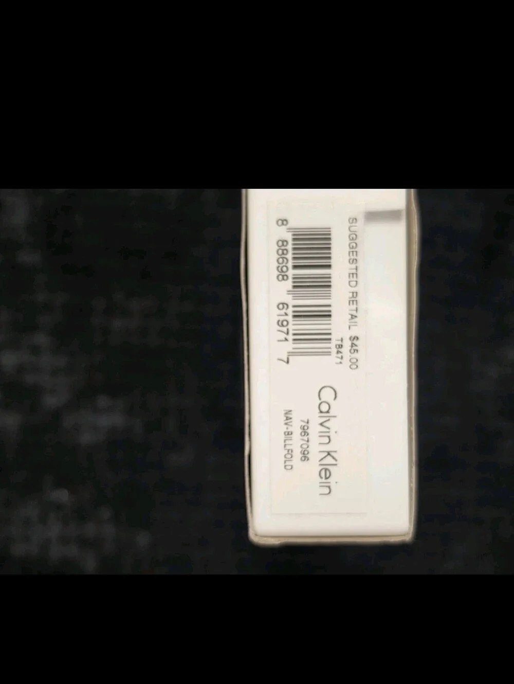 NWT Calvin Klein Dark Blue Leather Wallet with Embossed Logo